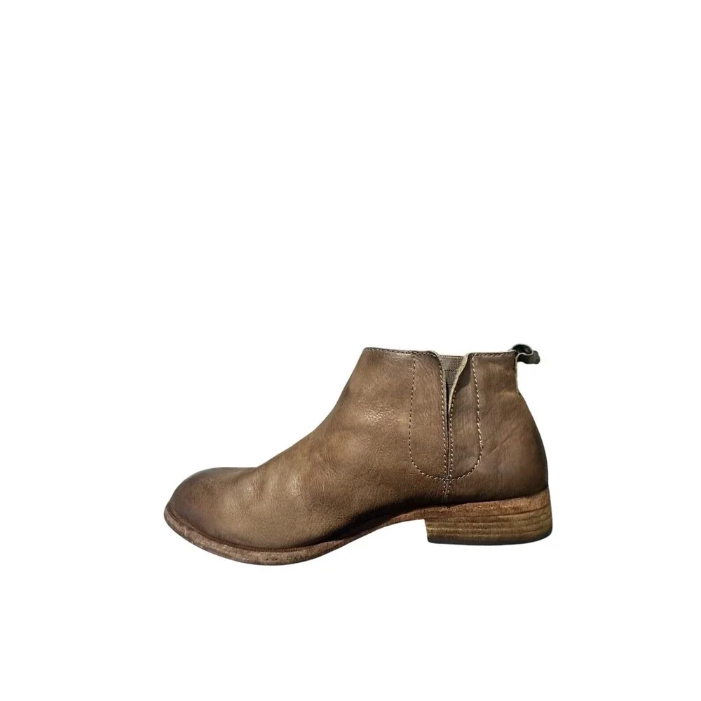 Kork Ease Women's Sz 10 M Velma Brown Leather Stretch Chelsea Ankle Boots Boho